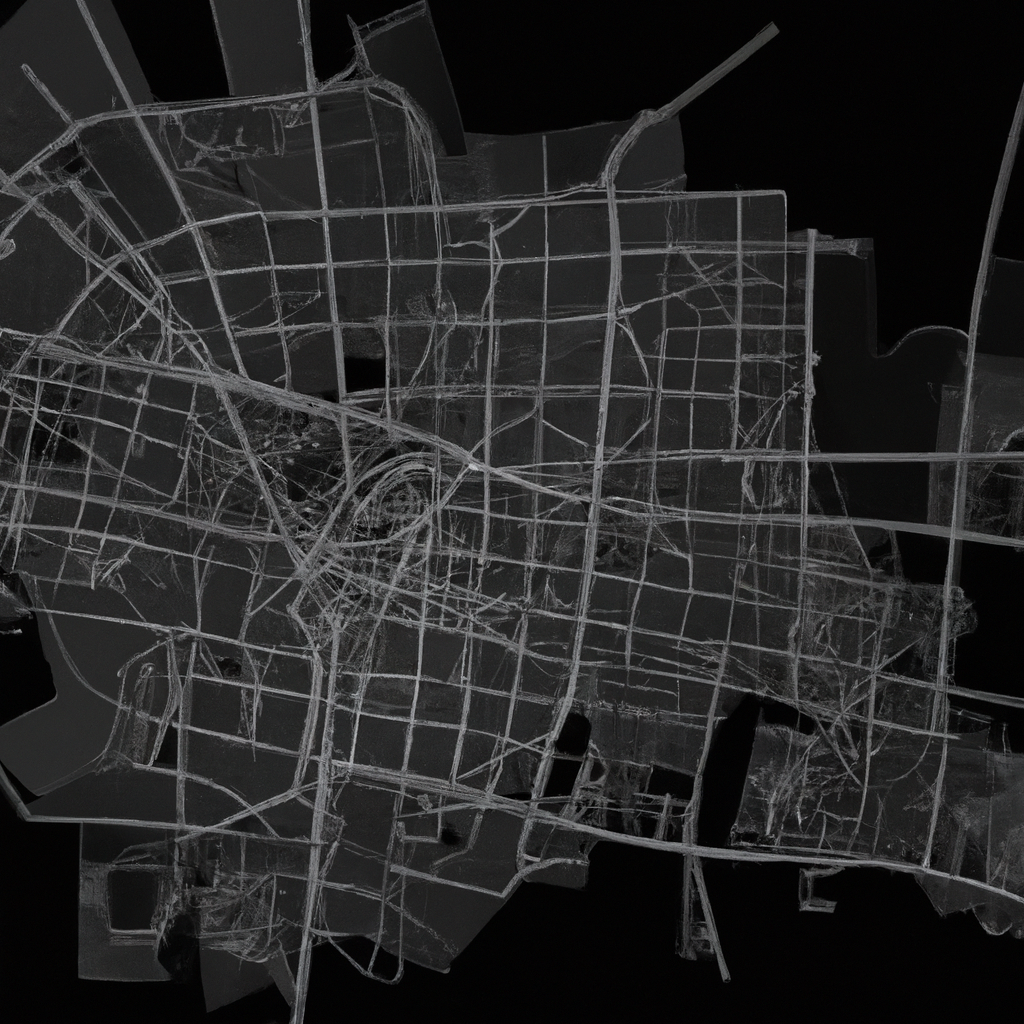 Mapa minimal de Providencia, Santiago en escala de grises